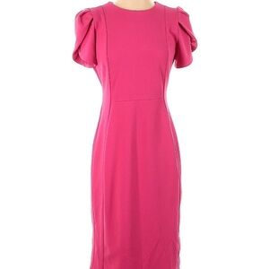 Hot Pink Calvin Klein Tulip Sleeve Sheath Dress